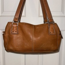 Vintage Fossil Brown Leather Satchel~Shoulder Bag Hobo Distressed  Model 75082 picture