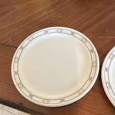 Mayer China Royalty 265 Bread Plate 6 in White w/ Gold Rim Round Geometric picture
