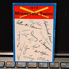 Topps 1973 Minnesota Twins Team Checklists Insert #629 Auto One Star Back picture