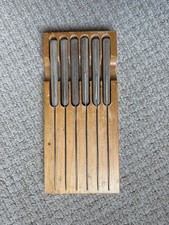 Vintage Kutmaster Cutlery Stainless Steel Steak Knife Set Of 6 With Block picture