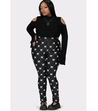 KILLSTAR x GLOOMY the Naughty Grizzly Bone To Pick Black Leggings Size 3x Skull picture