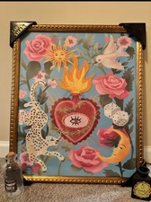 Sapna Shah Art VIRAL New Sacred Heart with Evil Eye, Floral, Folk, Celestial picture