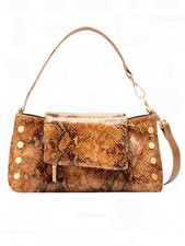 Limited Edition Hammitt Brown Snakeskin Dual-Strap Bag with Gold Hardware picture