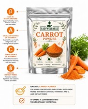 Pure Carrot Powder Natural Orange Root Vegan Superfood Herbal Supplement picture