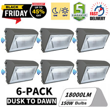 LED Wall Pack Lighting, 6 Pack 150 Watt 18000 Lumens with Dusk to Dawn Photocell picture