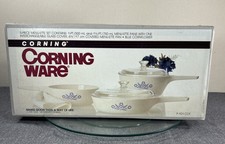 NEW Corning Ware 1985 5 Piece Menu-ette Set Blue Cornflower P-101-COT Sealed Box picture