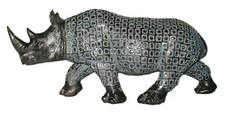 Title: Vintage Mid-Century Modern Geometric Cast Metal Rhinoceros Sculpture – 12 picture