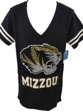 NEW Missouri Tigers MIZZOU Womens Sizes S-M-L-XL Black V-Neck Shirt picture