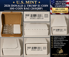 2026-P Donald J Trump $1 Coin 100-Coin Bag 26SQBP Sealed US Mint Box picture