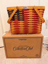 NEW Longaberger Collectors Club 1998 25th Anniversary Flag Basket Large Boxed picture