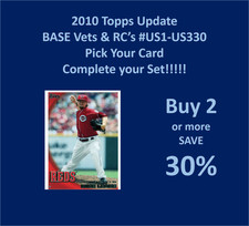 2010 Topps UPDATE Base Vets & RCs #US1-US330 You Pick Complete your set SPECIAL picture