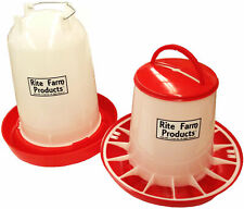 COMBO X-LARGE RITE FARM PRODUCTS 4 GAL & 20 LB WATERER & FEEDER CHICKEN POULTRY picture