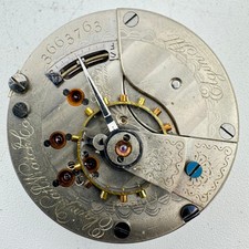 Antique 18s 1890 Elgin H. H. Taylor 15J Hunter Railroad Pocket Watch Movement 33 picture