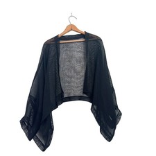 Vintage 90's Shirin Guild Shrug Black 100% Linen - OS picture