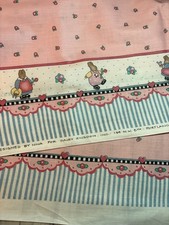 Daisy Kingdom pink fabric bunny hearts 2 different border strips choice 36