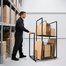 Rolling Cardboard Box Organizer, Metal Carton Cart Stand, Cardboard Storage Rack picture
