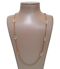 Nordstrom Rack Women's Gold Tone Chain Station Necklace Off White Enamel NWT picture