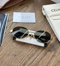 Celine CL40235U Gold Frame/Green Lenses Oval Glasses Women's Sunglasses picture