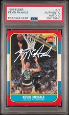 Graded 1986 Fleer Kevin McHale #73 Autographed Basketball Card PSA Auto 10 picture
