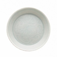 Chinese Antique Porcelain Song Dynasty Carved Celadon Qingbai Plate Saucer Dish picture