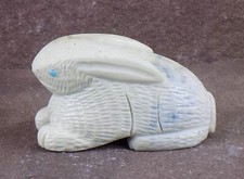 ZMT SALE -50% Zuni Rabbit Fetish by Vivella Cheama - White Fishrock picture
