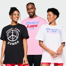 Zumba XO Love Unisex Tee - 1 Size Fits Most Black, Pink or White New picture
