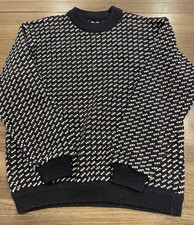 L.L. Bean Vintage Sweater Women's Extra Large Navy Blue White Made in Norway picture