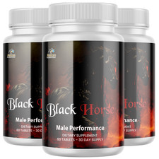 Black Horse- Men's Health & Bodybuilding- 3 Bottles- 180 Tablets picture