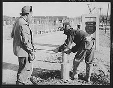 Photo:Camp Lockett CA 1940s Youth Lot Workers Barrier Road Construction picture