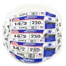 SOUTHWIRE Company #28827455 250' 14/2 W/G NM Indoor Cable, for Unit, White picture