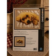 Vintage Dimensions Sweet Puppy Needlepoint Kit #20055 NEW Sealed John Weiss picture