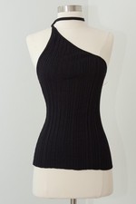 JACQUEMUS BLACK ASYMMETRICAL KNIT TOP 34 picture