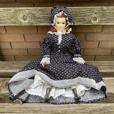 Vintage Ceramic 1980 Handmade Artisan Folk Art Prairie Pioneer Doll picture