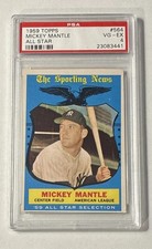 1959 Topps - High # Mickey Mantle #564 PSA 4 picture