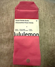 NWT Lululemon Power Stride Crew Length Socks 3 Pairs Medium Blue Pink Lavender  picture