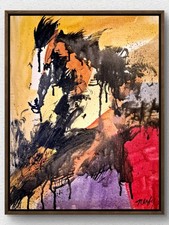 Original Hand Painted 11x14 Horse Abstract Acrylic Canvas Signed Wall Art A297 picture