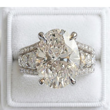 925 Silver, Elegant White Diamond Ring, 7.50 Ct Certified Treated-Excellent Look picture