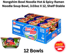 Nongshim Bowl Noodle Hot & Spicy Ramen Noodle Soup Bowl, 3.03oz X 12, Shelf-Stab picture