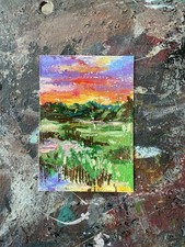 ACEO Original Art 2.5x3.5 in. Oil Pastel Landscape Everglades .saraheliart picture