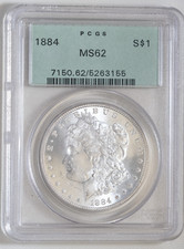 1884 (P) Morgan Silver $1 Dollar PCGS MS 62 Coin /155 picture