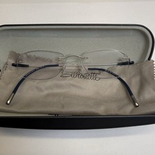 Silhouette Eyeglasses 53-19 Silver Blue Rimless Titan 5500 AV 7000 Frames 150 picture