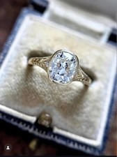 2.50 Ct Art Deco Lab Created Cushion Cut Diamond Engagement Ring 14K Gold Finish picture