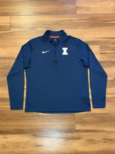 Illinois Fighting Illini Nike Dri-Fit 1/4 Zip Pullover Blue Football Men’s Large picture