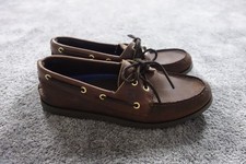 Sperry Boat Shoes Mens 10.5 Brown Authentic Original Smooth Leather Upper picture