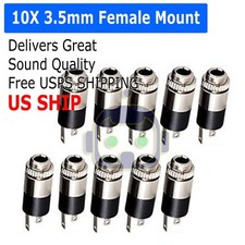 10PCS 3.5mm Female Stereo Audio Jack Connector Panel Mount picture