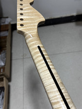 Reverse Big head Gloss stainless 22Fret Flame maple Electric guitar neck part picture