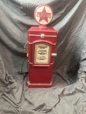 Vintage Gas Pump CD Storage Wood Cabinet Red Petroliana Decor Vintage Rustic  picture