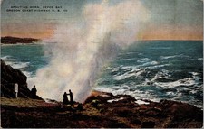Spouting Horn Depoe Bay OR Coast Highhway US 101 Postcard used 1942 Medford picture
