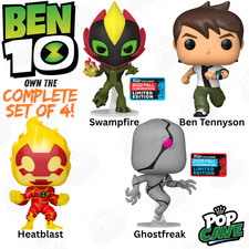 Funko Pop Cave BEN 10 Swampfire, Ben Tennyson, Heatblast & Ghostfreak 🔥SET OF 4 picture