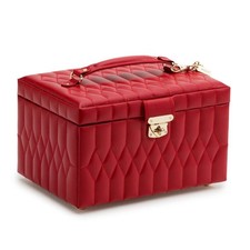 WOLF Caroline Medium Jewelry Case with Drawers & Mirror- Red picture